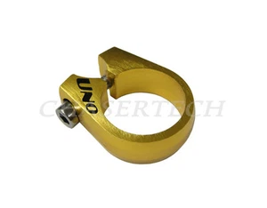 New Uno MTB Bicycle Bike CNC Alloy Seat Post Clamp 34.9mm Gold - Picture 1 of 1