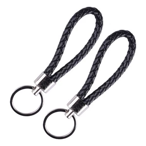 2x Llavero Coche Cuero PU Cordón Llavero Llavero Cuerda Trenzada - Imagen 1 de 4