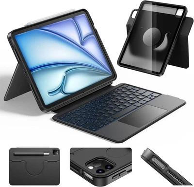 HOU 13" Keyboard/Case for iPad Air 13 M3/M2 iPad Pro 13 M4 iPad Pro 3/4/5 12.9" - Image 1 of 4