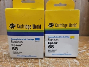 2 Pk New Sealed Replaces Epson 68 Yellow & Cyan High Yield Ink - Picture 1 of 4