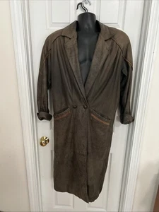 Golden Collection By Rafaello Vintage Echtleder Langer Mantel Gr. XS - Bild 1 von 13