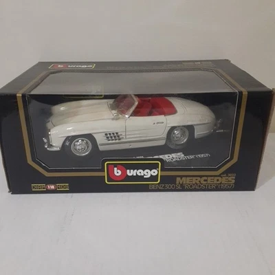 Burago 1/18 Diecast Blanco Mercedes Benz 300 SL 1957 - Hecho en Italia - Foto 1 de 4