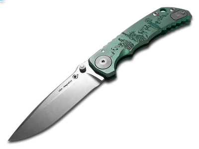 Cuchillo Spartan Blades Harsey Folder SF5 Verde Damas de la Libertad Titanio MagnaCut Foto 1 de 2