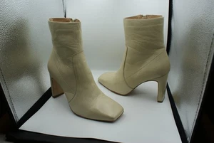Bianco echt Leder High Heel Blockabsatz Stiefeletten creme beige Gr.40 - Bild 1 von 12