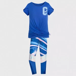 Girls' Disney Cinderella 2pc Top and Bottom Lounge Set - Blue 9-10 - Picture 1 of 4