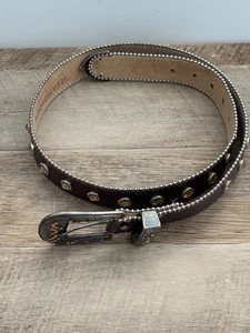 Cintura con fibbia gioiello Leatherock, taglia M36, marrone scuro - Foto 1 di 9