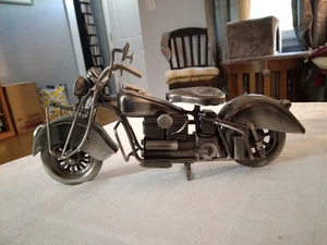 Vintage Custom Handmade Brushed Metal Indian Motorcycle Replica 11" - Bild 1 von 4