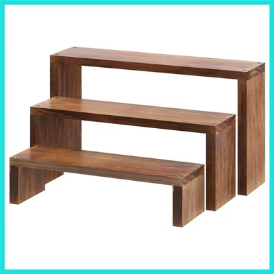 Lightweight 3-Tier Portable Wooden Shelf – Perfect for Plants & Treats - Image 1 of 4