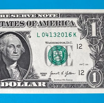 April 13, 2016 (L 04132016 K) BIRTHDAY ANNIVERSARY $1 One Dollar Bill *UNC* - Image 1 of 4