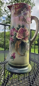 Antike Royal Nippon handbemalte Nishiki Moriage 12,5"T Krug Krug Vase - Bild 1 von 13