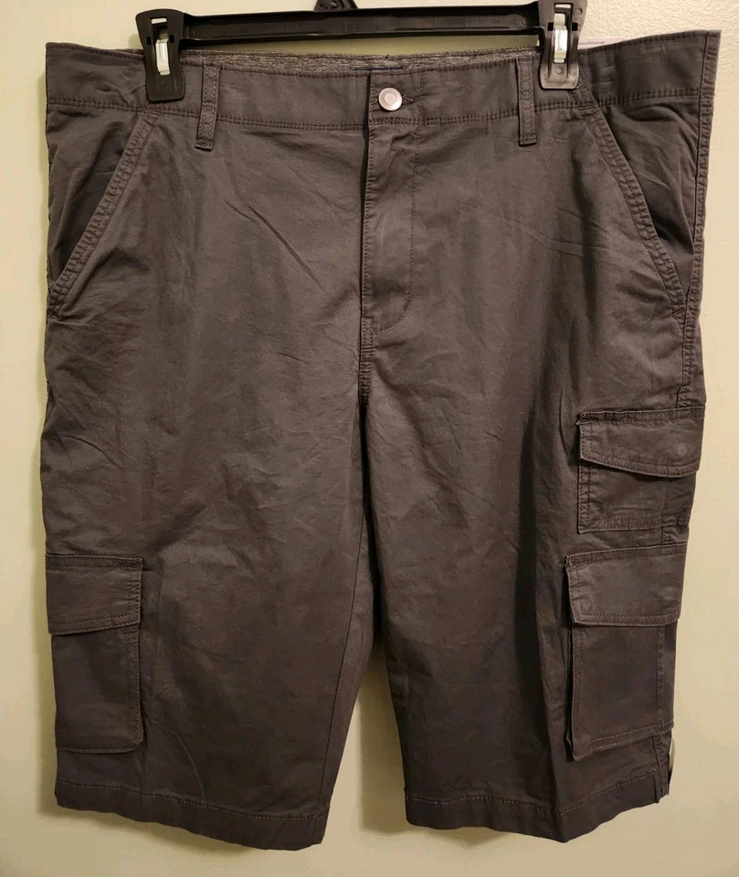 Mens George Dark Gray Below The Knee Messenger Shorts Size 40