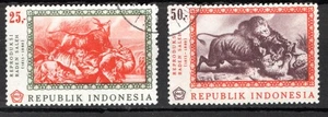 SELLOS INDONESIA-Pinturas de Raden Saleh, juego de 2, 1967-# - Imagen 1 de 1