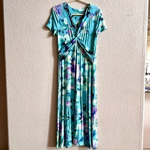 Soft Surroundings Damen XS Savoir Kleid blau flieder Amaryllis Blumen Fee - Bild 1 von 8