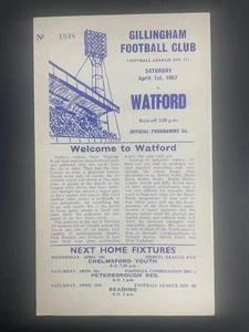 1966/67 GILLINGHAM V WATFORD 01-04-1967 DIVISION 3 - Imagen 1 de 1