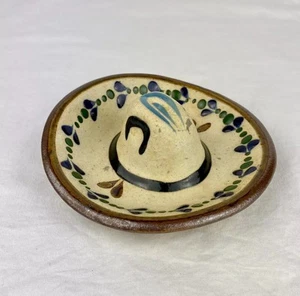Tonala Mexican Art Pottery Sombrero Hat Ashtray Jewelry Trinket Dish - Picture 1 of 8