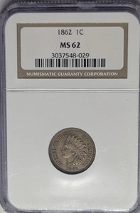 1862 MS62 NGC Indian Head Cent - Picture 1 of 3