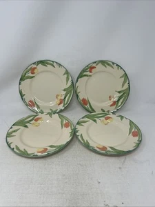 Franciscan dinnerware set of 4 colorful tulip salad plates England - Picture 1 of 2