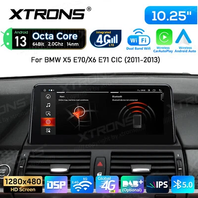 Für BMW X5 E70 X6 E71 CIC Autoradio Android 14 10,25" 8-Kern GPS LTE 4G CarPlay - Bild 1 von 4