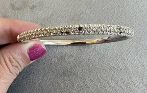 Swarovski Pave Crystal White Gold Plated Bangle Missing Stones - Picture 1 of 5