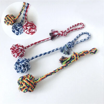 4 X Rope Toy Braided Knot Ball Strong Tough Chew Fun Tug Play Pet Dog (LARGE) - Image 1 of 4