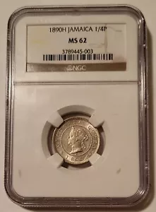 Jamaica Victoria 1890 H 1/4 Penny Farthing MS62 NGC - Picture 1 of 4