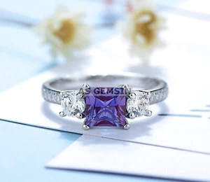 AAA+ Alexandrite Gemstone With 925 Sterling Silver Fancy Ring For Women's - Picture 1 of 7