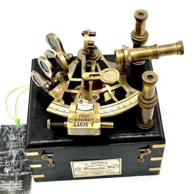Antique Brass Nautical Functional Maritime Sextant Navigation Working Product - Image 1 of 4