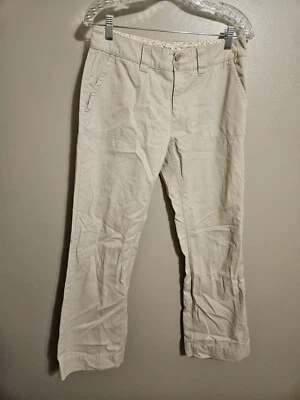 G.H. Pantalones chinos de bolsillo Bass & Co. para mujer de algodón beige caqui frente plano talla 4 Foto 1 de 4