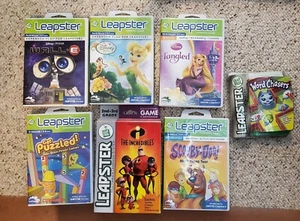 Lot Of 7 Leapfrog Leapster Learning Games Disney Incredibles Scooby-Doo Wall-E - Picture 1 of 12