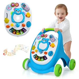 Sit-to-Stand Learning Walker Toddler Push Walking Toy w/Sounds &Lights Blue - Picture 1 of 9