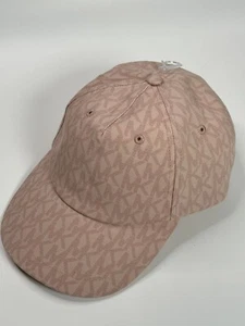Michael Kors Signature MK Logo Canvas Baseball Cap Hat One Size Light Pink NWT - Picture 1 of 6