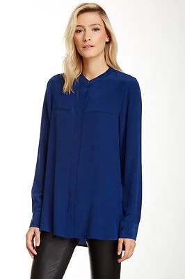 Top de bolsillo de seda talla 4 Vince ROY de gran tamaño nuevo con etiquetas Foto 1 de 2