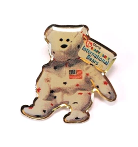 1999 USA Teenie Beanie Babies International Bears Metal Enamel Lapel Pin - Picture 1 of 3