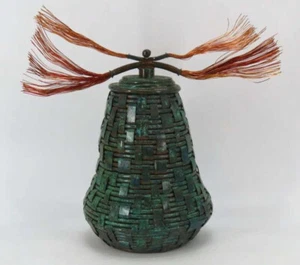 Einzigartige seltene OOAK James T. Richardson Copper Works Kupferspule Vase Glaseinsatz - Bild 1 von 24