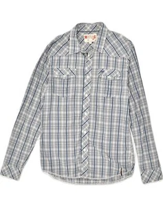 MUSTANG Mens Shirt Large Grey Check Cotton WI04 - Picture 1 of 3