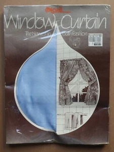 PAR DE CORTINAS DE VENTANA DE BAÑO AZUL SILUETA EX-CELL 8"" X 54"" *NUEVO* - Imagen 1 de 2
