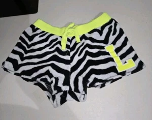 Cozy Justice Initial L Size 16/18 Fleece Zebra Print Lounge Sleep Shorts - Picture 1 of 10