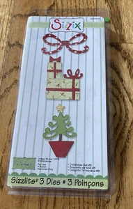 NEW Sizzix CHRISTMAS  655521 3 DIES TREE BOW PRESENT - Picture 1 of 5