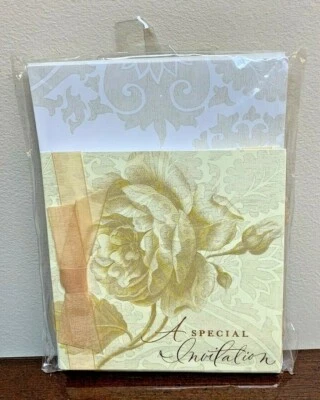 Nuevo y Precintado - Invitaciones de Fiesta Rosas Doradas Doradas por Sello - Juego de 8 Foto 1 de 2