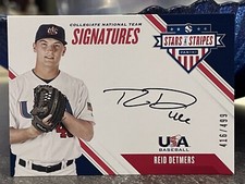 Reid Detmers 2020 Panini USA Stars & Stripes On Card Auto /499 Angels Rookie
