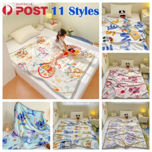 Disney Throw Blanket Stitch Kid Thickened Milk Velvet Blanket Pooh Lunch Blanket - Picture 1 of 28
