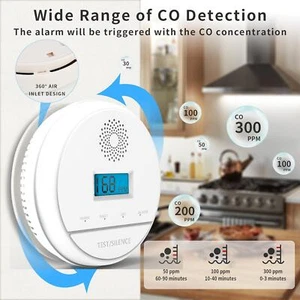 Combination Wifi Smoke & CO Carbon Monoxide Alarm with LCD Display & Battery UK - Picture 1 of 31