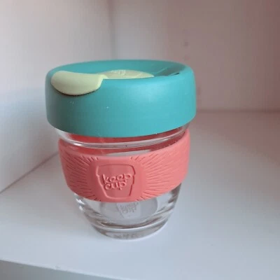 Keep Cup 8 Oz 227ml Reusable Glass Cup  Made in Australia Plastic Lid Mug Coffee - Image 1 of 4