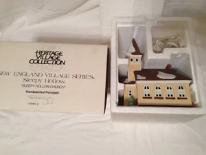 Dept 56 Heritage New England Village, 1990 Sleepy Hollow Church, Lighted   - Picture 1 of 8