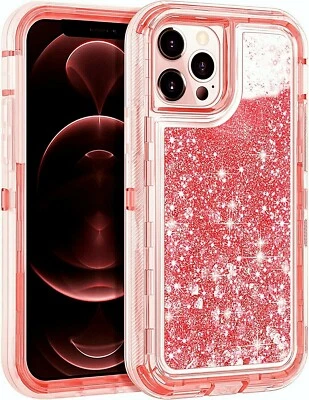 For Apple iPhone 15 14 13 12 11 XR 7 8 SE2 Shockproof Liquid Glitter Bling Case - Image 1 of 4