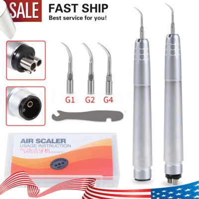 Dental Piezo Ultrasonic Air Scaler Handpiece Hygienist 2/4 Holes With 3 Tips - Image 1 of 4