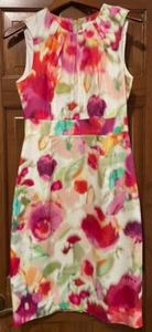 Gorgeous KATE SPADE NEW YORK Watercolor Floral Sleeveless Dress Sz 6 Cocktail  - Picture 1 of 17