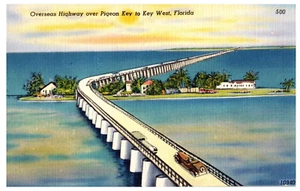 Übersee Highway über Taubenschlüssel nach Key West Florida Postkarte - Bild 1 von 2