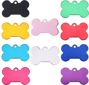20 Pcs Pet ID Tag Bone Shape Double Sided Dog Cat Pet Name Phone Number ID T - Picture 1 of 12
