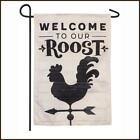 ?? Evergreen Garden Flag ? Welcome To Our Roost ? Strie Burlap ? Brand New